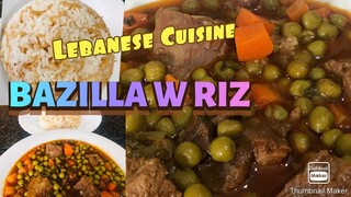 How to cook Lebanese Cuisine BAZILLA WA RIZ SHARIYA