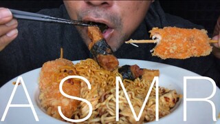 ASMR:กินบะหมี่แห้งไก่ทอด(EATING SOUNDS)|COCO SAMUI ASMR #กินโชว์#asmr#บะหมี่แห้ง