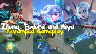 ZILONG, MIYA AND EUDORA REVAMPED NEW SKILLS GAMEPLAY MLBB REVAMPED HEROES