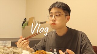 Vlog của Tiểu Đường｜Không ngừng ăn cơm nắm rong biển và mì gà tây, lại thêm một ngày uống nước lúa m