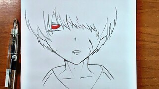 Easy anime drawing | how to draw a anime boy with just a pencil