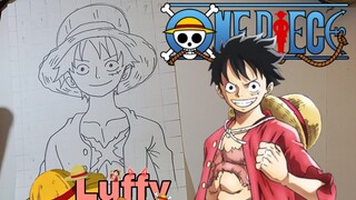 menggambar luffy kembali lagi one piece