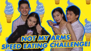 NOT MY ARMS SPEED EATING CHALLENGE WITH KARINA BAUTISTA AND ALJON MENDOZA | WE DUET BETTER KARJON