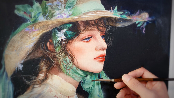 [Vẽ tranh] Vẽ nàng Elizabeth Bennet -Kiêu Hãnh Và Định Kiến (màu nước)