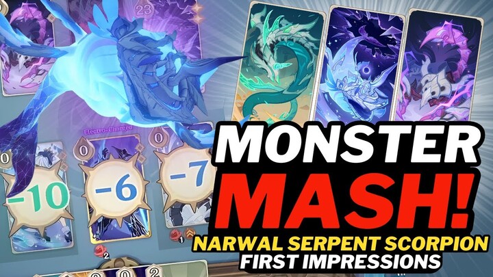 THE MONSTER MASH All Devouring Narwhal Consecrated Serpent Scorpion || Genshin Impact TCG Guide