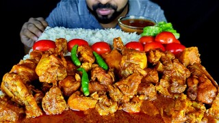 2KG DESI STYLE CHICKEN CURRY, RICE, SPICY GRAVY, SALAD | BIG BITES | ASMR MUKBANG | #LiveToEATT