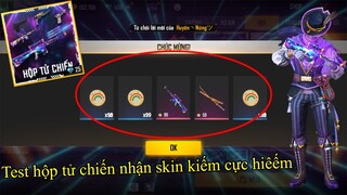 FREE FIRE - Test hộp Tử Chiến Kiểu Mới, Nhận Skin Kiếm Cực Hiếm Và Chim Bói Cá Thi Nhân | THI BLUE