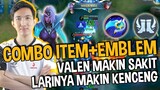 VALEN DI LATE GAME PAKE COMBO ITEM + EMBLEM INI MAKIN GADA OBAT!! - Mobile Legends