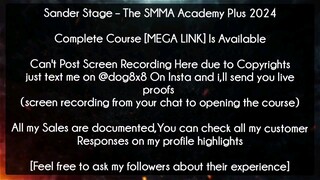 Sander Stage – The SMMA Academy Plus 2024 Course Download | Sander Stage Course