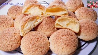 SU KEM GIÒN - Cách làm Bánh Su rất dễ dàng, Custard Choux Au Craquelin (Cream Puffs) by Vanh Khuyen