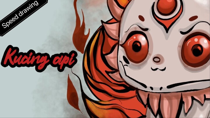 Kucing api cute   Speed drawing