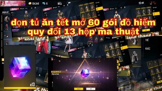 Free fire| dọn tủ ăn tết mở đồ mỏi tay, quy đổi mảnh lập phương sở hữu 13 hộp ma thuật