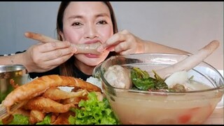 SINIGANG NA BUNTOT NG BABOY AT FRIED SALMON BELLY STRIP