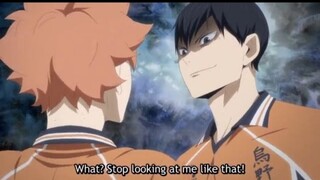 Hinata ketakutan ketika kageyama sudah mau marah...