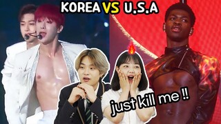 Korean Teens React To 'K-POP VS  American Male Idols With Hottest Body!'🔥