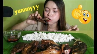 MUKBANG/INIHAW NA LIEMPO MANOK PUSIT AT BANGUS