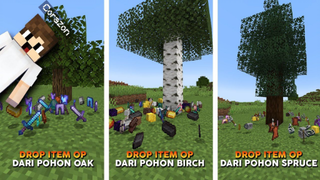 MINECRAFT TAPI POHON-POHON DROP ITEM OP