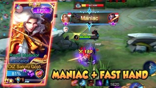 MANIAC + FAST HAND LANCELOT 16 KILLS 0 DEATH 😱 - LANCELOT FASTHAND GAMEPLAY #322