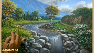 CARA MENGGAMBAR  PEMANDANGAN ALAM YANG MEMPESONA / HOW TO DRAW ENCHANTING NATURAL SCENERY, TTR 73
