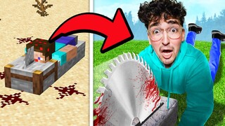 Minecraft, But Any SCARY Build Hack, Happens in Real Life