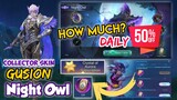 HOW MUCH IS GUSION NIGHT OWL COLLECTOR SKIN WHEN DAILY DISCOUNT IS DRAWN? | GUSION | MOBILE LEGENDS