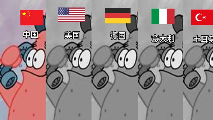 Comparison of different languages used by Patrick Star in SpongeBob SquarePants to make phone calls