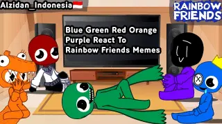 🌈 Rainbow Friends Blue🔵 Green🟢 Red🔴 Orange🟠 Purple🟣 || React To || Rainbow Friends || Memes 🌈