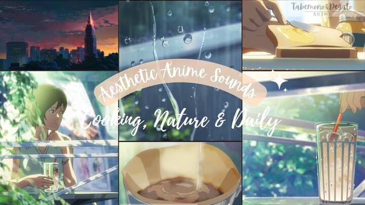 Aesthetic Anime Sounds(Cooking,Nature & Daily) Scenes.🍜🥪🍳🍛☕#aesthetic#anime#food #youtube#shortvideo