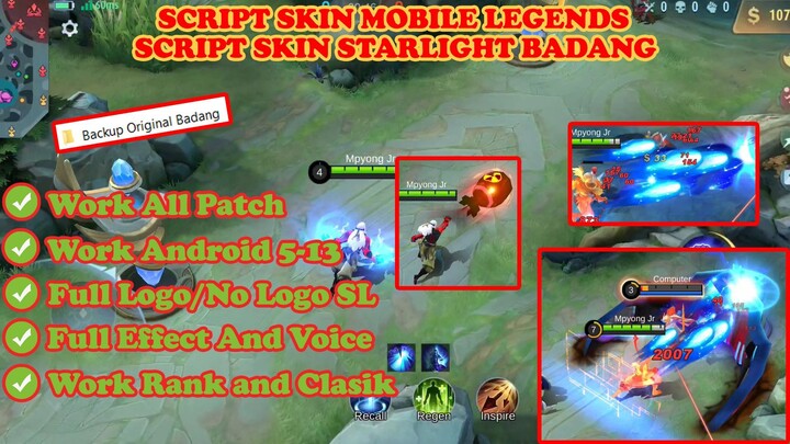 SCRIPT SKIN STARLIGHT BADANG STEEL ARMS FULL EFFECT AND VOICE NO PASSWORD
