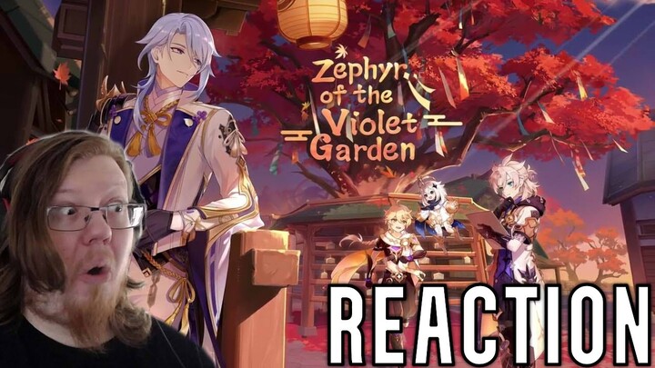 Genshin Impact 2.6 - Zephyr of the Violet Garden Trailer | REACTION