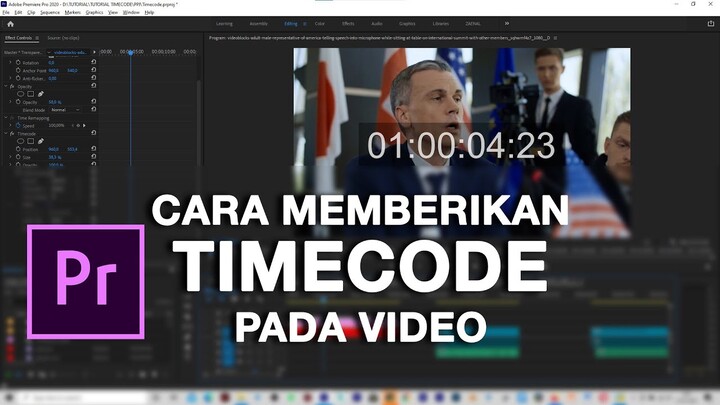Tutorial Basic Premiere Pro - Cara Memberikan Timecode Pada Video