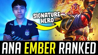 ANA picked his Signature Hero EMBER SPIRIT in RANKED