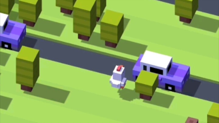 playing Crossy road (Kept Trying)