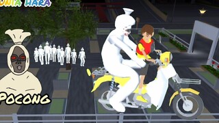 Yuta ขี่มอเตอร์ไซค์ Atam ผ่านหลุมศพและขี่ Pocong ไปที่บ้าน Sakura School Simulator สยองขวัญ