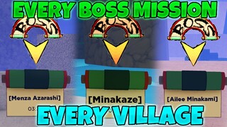 [CODE] ALL New Story/ Boss Missions In EVERY Village Location! Shindo Life RellGames Roblox