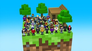 I put 100 players on the WORLDS SMALLEST MINECRAFT WORLD