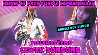 NYAMAR BEBAN CS PAKE BUNDLE KEMERDEKAAN MALAH KETEMU CEWEK SONGONG | Free Fire Indonesia