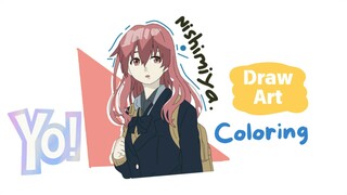Yo! Draw Art Koe no Katachi | Nishimiya (Coloring).