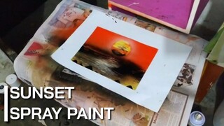 SUNSET SPRAY PAINT ART SIMPLE