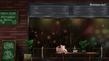 Cat sleeps In Coffee Shop [Soothing Rain Sounds and Relaxing Music] ☕️