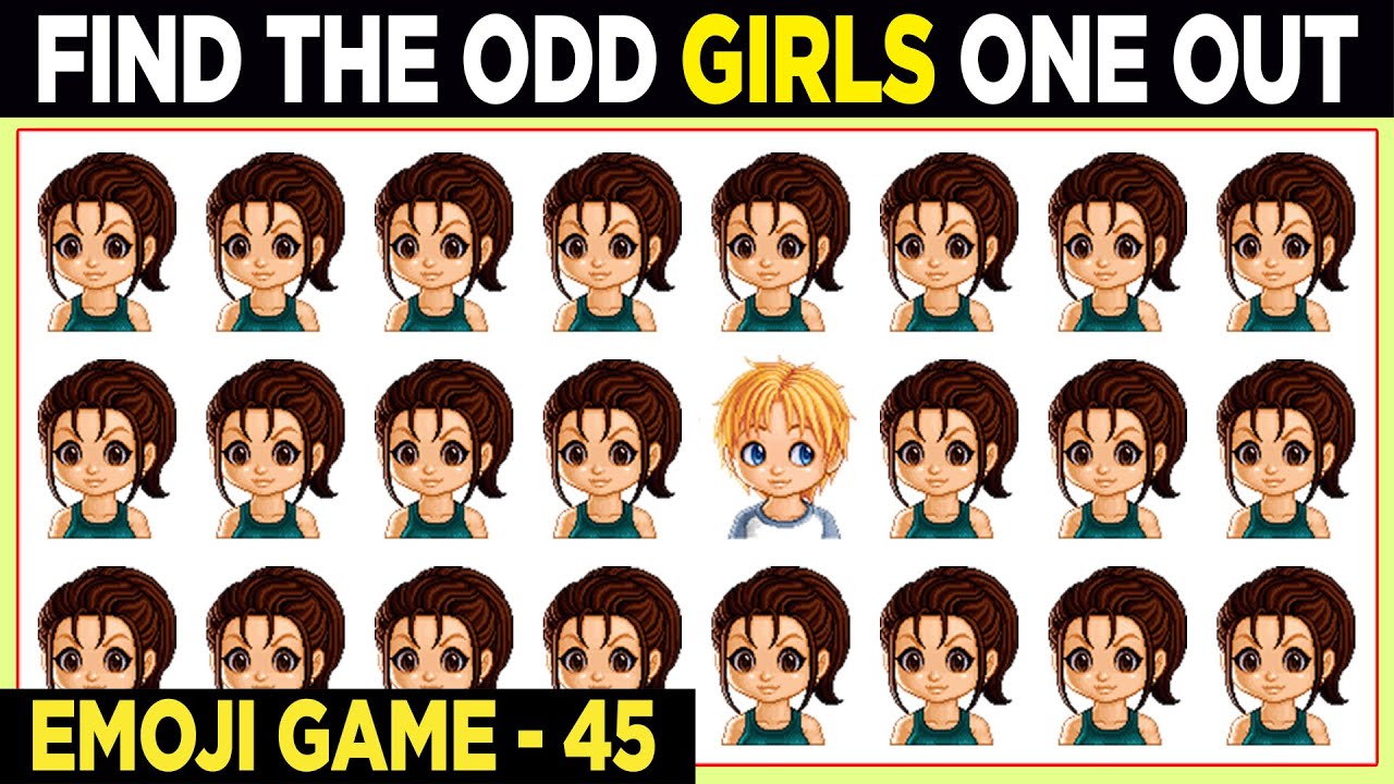 Beautiful Girls Cartoon Odd One Out Emoji Games No 45 | Find The Odd Emoji One  Out | Spot The Emoji - Bilibili
