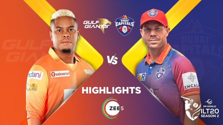 ILT20 S2 | English - HIGHLIGHTS | Gulf Giants V/S Dubai Capitals - T20 Cricket | 27th Jan