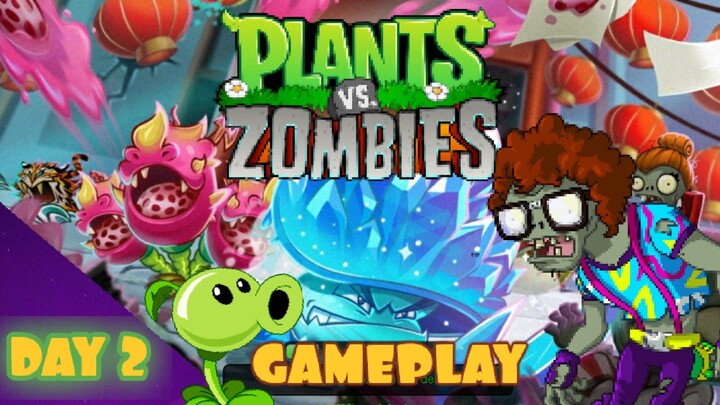 GAMPLAY PLANTS VS ZOMBIE DAY 2 ZOMBINYA NGAMUK🥵