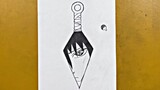 Easy to draw || how to draw sasuke in kunai weapon step-by-step