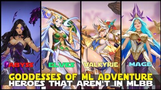 EXCLUSIVE HEROES IN MLA THAT DOESN'T EXIST IN MOBILE LEGENDS THE GODDESSES OF LAND OF DAWN MLBB!