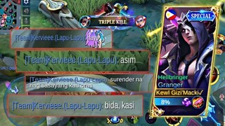 TOP GLOBAL TEAMMATE LAPU-LAPU "CORE GRANGER NOOB" Gizi'Macki✓ EPIC COMEBACK🔥