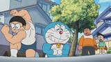 Nobita berubah menjadi bongkahan seperti juara binaraga, Fat Tiger begitu ketakutan hingga ia lari s