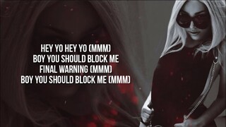 Doja Cat - Block Me (Final Warning) [Lyric Video]