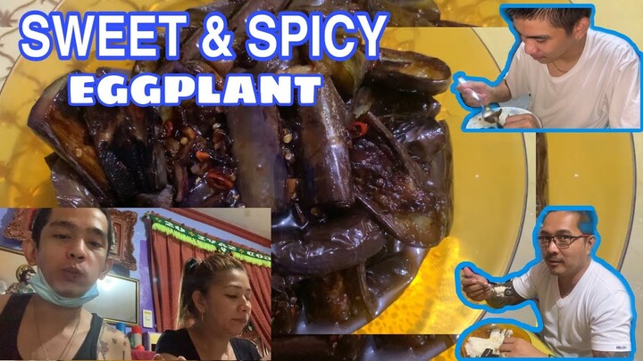 MAG LUTO TAYO NG SWEET AND SPICY EGGPLANT WITH MY ATE | justine lumibao hughes | beki lovers