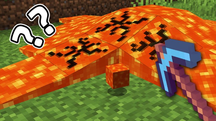 When MC all blocks can be mined? Lava becomes a drop!